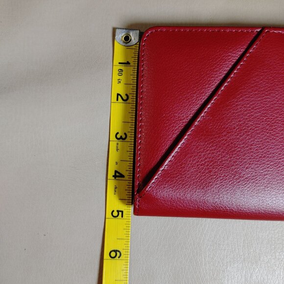 Long Wallet Red Faux Leather Travel Passport Card Slots Zipper Pocket Organizer - Picture 4 of 8